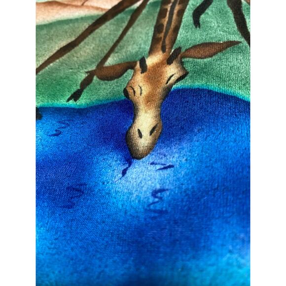 Vintage 90s Signal Sport Africa Giraffe Button up shirt Large USA Single Stitch - Picture 10 of 10